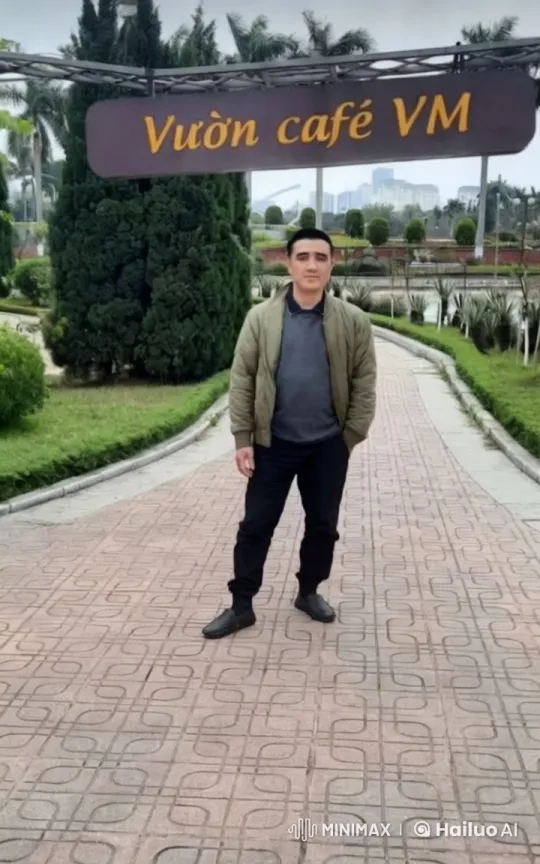 Elderly Man Sings in Serene Café Garden Setting – AI Generated Video | Hailuo AI