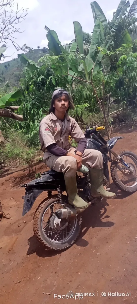 Man on Dirt Bike in Tropical Setting – AI Generated Video | Hailuo AI
