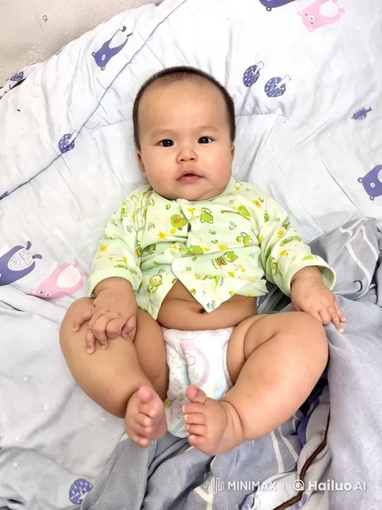 Baby Dancing and Playfully Pounding on Animal-Print Bed – AI Generated Video | Hailuo AI
