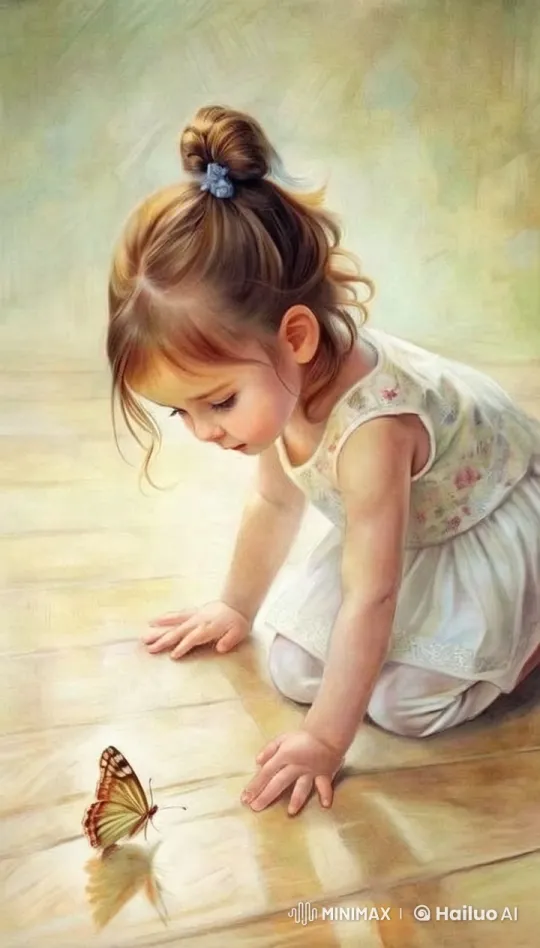 Girl Watches, Admires, and Longs for Butterfly – AI Generated Video | Hailuo AI