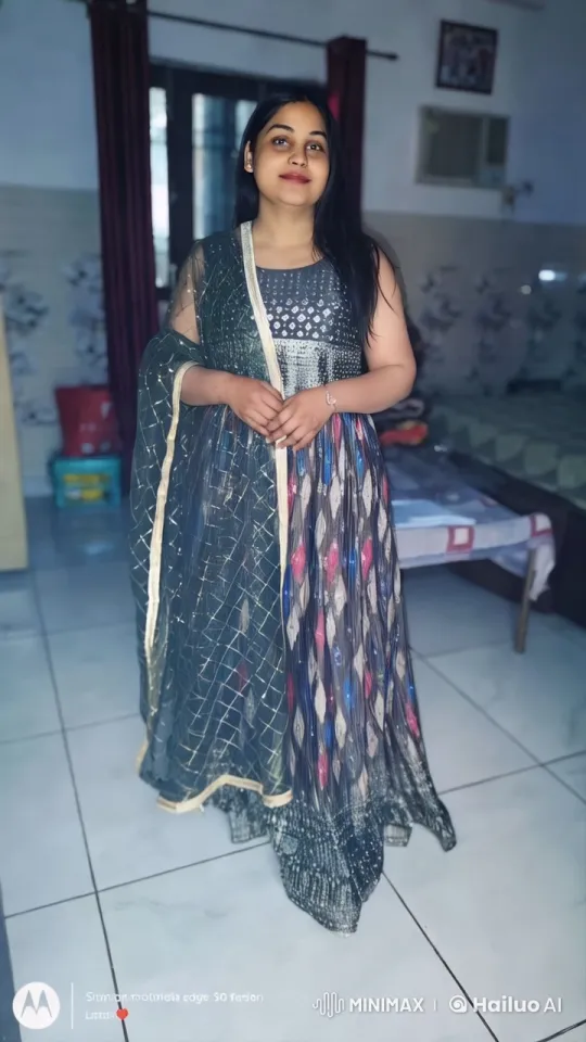 Woman in Embroidered Outfit in Elegant Room Setting – AI Generated Video | Hailuo AI