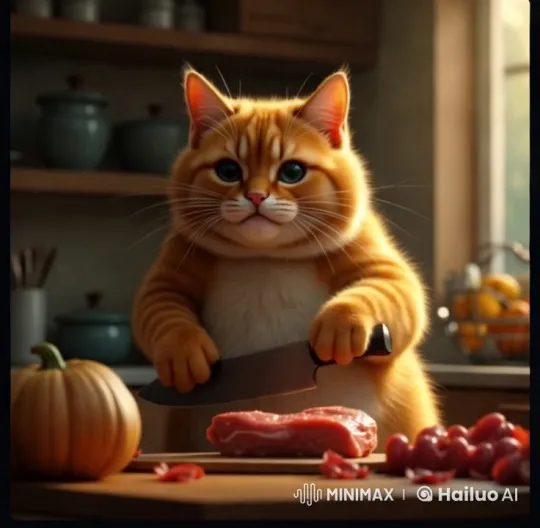 Haunted Kitchen: Ghostly Cat Chef's Culinary Magic – AI Generated Video | Hailuo AI