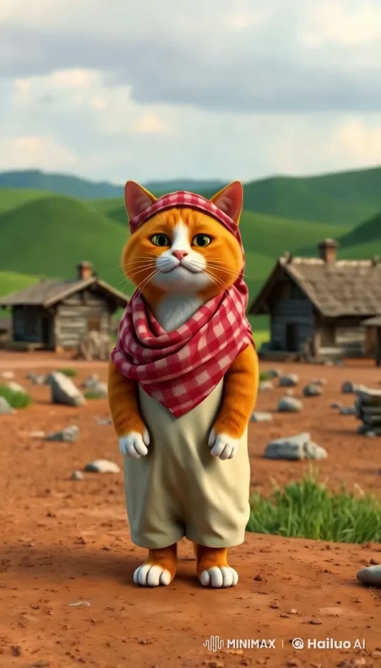 Rustic Charm: Cat in Countryside Setting – AI Generated Video | Hailuo AI