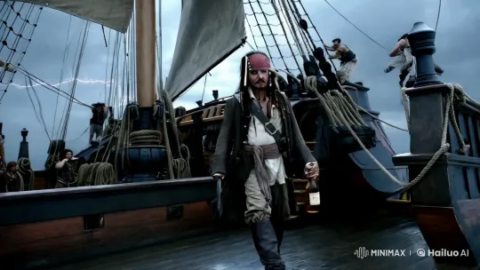 Captain Jack Sparrow Commands the Stormy Seas – AI Generated Video | Hailuo AI