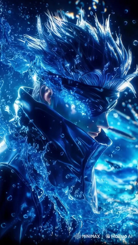 Surreal Blue-Haired Character in Ethereal Water Motion – AI Generated Video | Hailuo AI