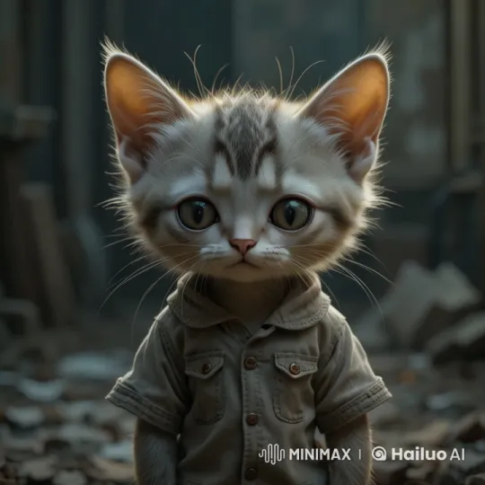 Distressed Kitten Cries Amidst Chaos – AI Generated Video | Hailuo AI