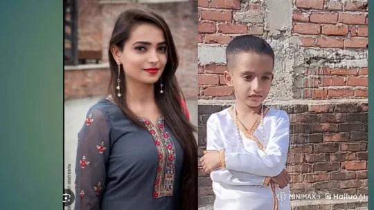 Woman and Boy Embrace in Old Brick Wall Setting – AI Generated Video | Hailuo AI