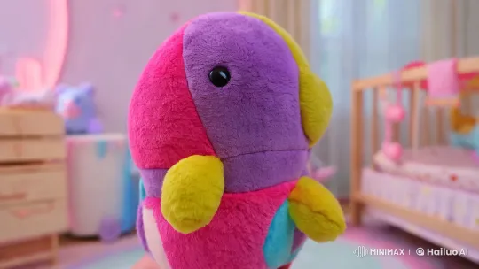 Cute Plush Toy Animation in Serene Nursery Setting – AI Generated Video | Hailuo AI