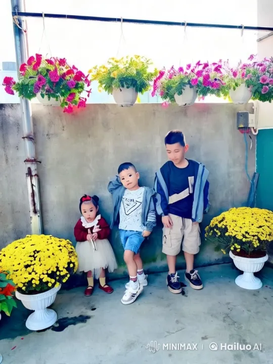Children Playfully Fighting in a Colorful Garden – AI Generated Video | Hailuo AI