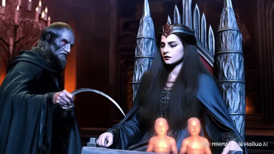 Hel and the Reaper: A Gothic Throne Room Scene – AI Generated Video | Hailuo AI