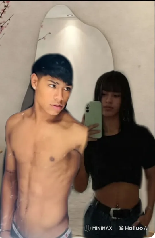 Couple Shares Intimate Moment in Aesthetic Mirror Scene – AI Generated Video | Hailuo AI