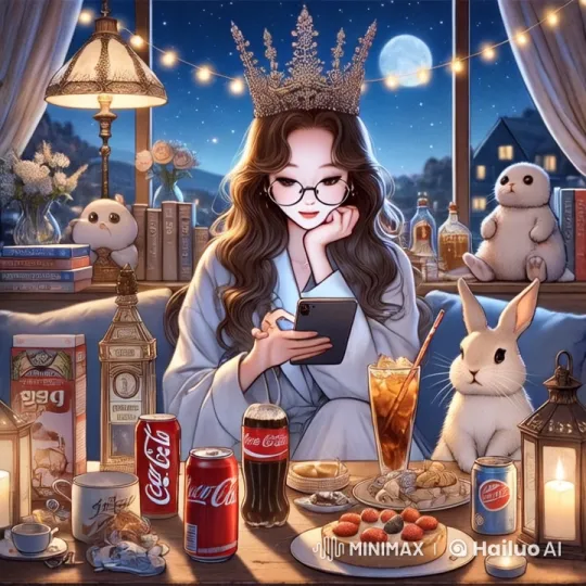 Magical Nightfall: A Cozy Scene with Golden Coins and a Curious Rabbit – AI Generated Video | Hailuo AI