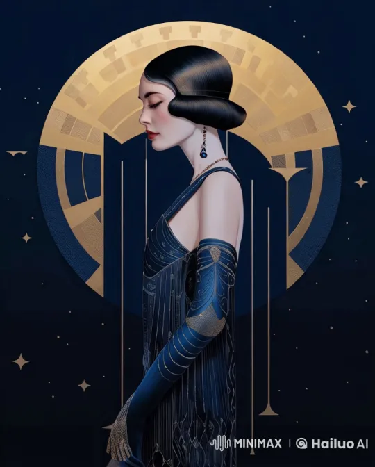 Elegant Woman in Art Deco Setting - Live2D Animation – AI Generated Video | Hailuo AI