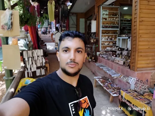 Man Strolls Through Colorful Live2D Market with Nature – AI Generated Video | Hailuo AI