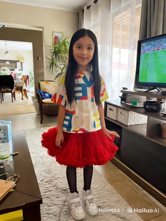 Young Girl Dancing Joyfully in Cozy Living Room – AI Generated Video | Hailuo AI