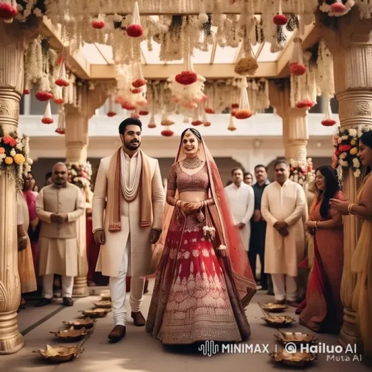 Traditional Wedding Ceremony: Aesthetic Celebration and Joyful Details – AI Generated Video | Hailuo AI
