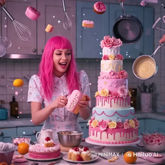 Magical Whimsical Kitchen with Floating Ingredients – AI Generated Video | Hailuo AI