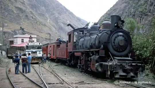 Vintage and Modern Trains in Mountainous Landscape – AI Generated Video | Hailuo AI