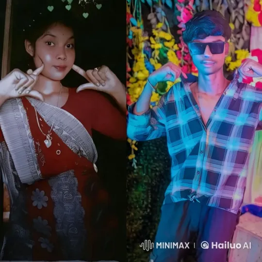 Couple in Traditional Attire Shares Kiss Amidst Colorful Flowers – AI Generated Video | Hailuo AI