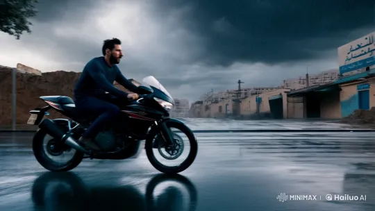 Lionel Messi on Motorcycle Amidst Storm, Rose, and Flames – AI Generated Video | Hailuo AI