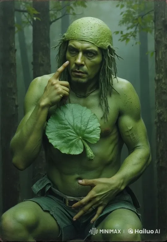 Mysterious Green Forest Spirit in Contemplation – AI Generated Video | Hailuo AI