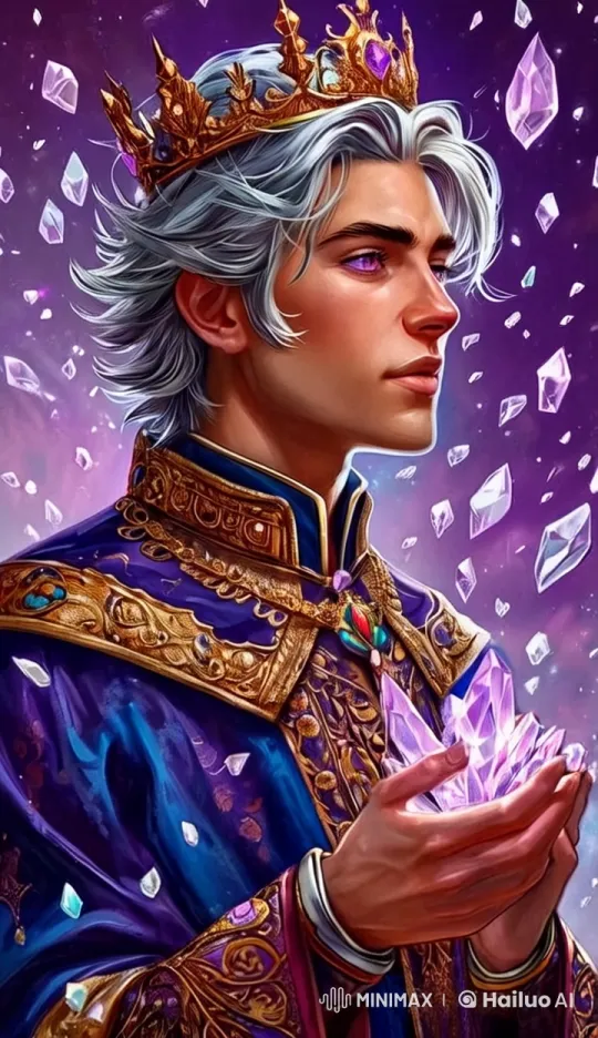 Regal Character Enchants Crystals in Live2D Animation – AI Generated Video | Hailuo AI