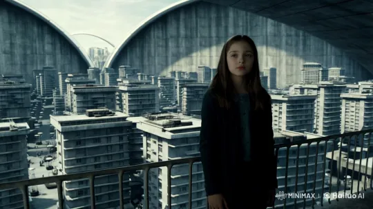 Contemplative Girl Observes Bustling Underground City – AI Generated Video | Hailuo AI