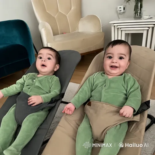 Infants' Joyful Dance in Elegant Living Room – AI Generated Video | Hailuo AI
