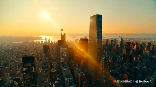 Sunrise Over New York's Majestic Skyline – AI Generated Video | Hailuo AI