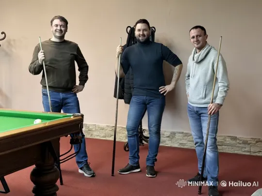 Pool Cue Fight: Men Clash in Intense Standoff – AI Generated Video | Hailuo AI