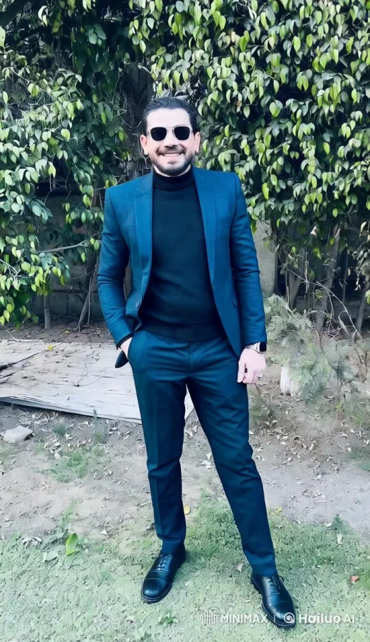Stylish Man Showcases Elegance in Serene Garden Setting – AI Generated Video | Hailuo AI
