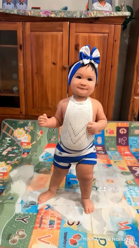 Toddler Enthusiastically Mimics Kung Fu Moves – AI Generated Video | Hailuo AI