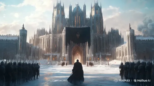 Majestic Snow Fortress with Grand Entrance Scene – AI Generated Video | Hailuo AI