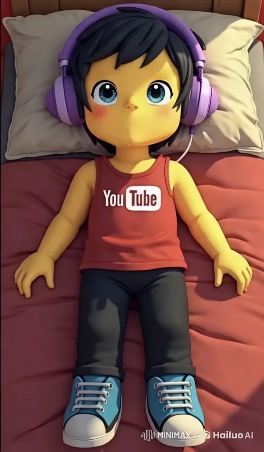 Aesthetic Scene: Character Relaxing in Cozy Bedroom – AI Generated Video | Hailuo AI