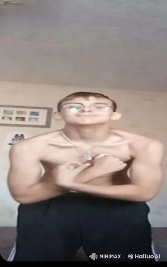 Muscular Man Showcases Physique, Holds Mysterious Paper – AI Generated Video | Hailuo AI
