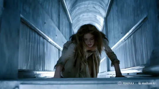 Elegant Girl Navigates Labyrinthine Ventilation Shaft – AI Generated Video | Hailuo AI