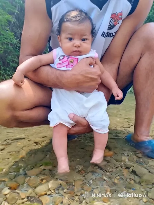 Baby Dances Joyfully in Serene Stream – AI Generated Video | Hailuo AI
