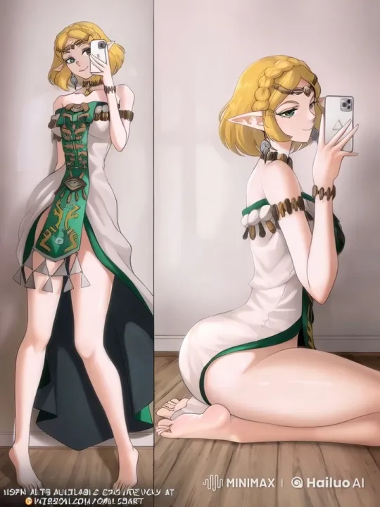 Elf-Eared Character Poses Seductively for Selfie in Live2D Animation – AI Generated Video | Hailuo AI