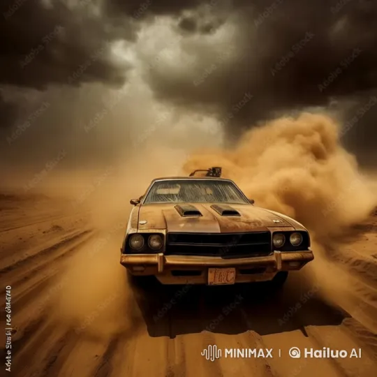 Mad Max-Inspired Man Escapes Riot in Dusty Desert Chase – AI Generated Video | Hailuo AI
