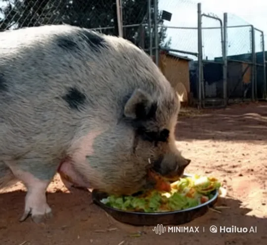 Pig Transforms into Human, Eats Camera – AI Generated Video | Hailuo AI