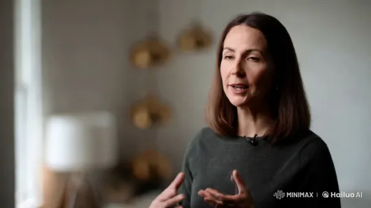 Intimate Portrait of a Confident Woman in a Minimalist Setting – AI Generated Video | Hailuo AI