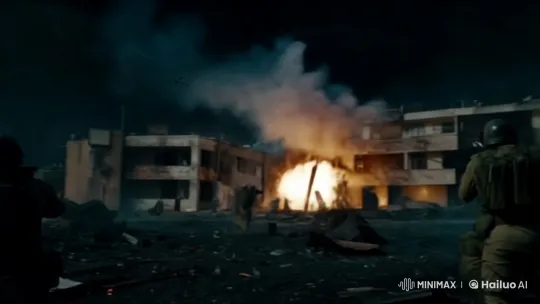 Soldiers Battle Flying Demons in Chaotic, Darkened Setting – AI Generated Video | Hailuo AI