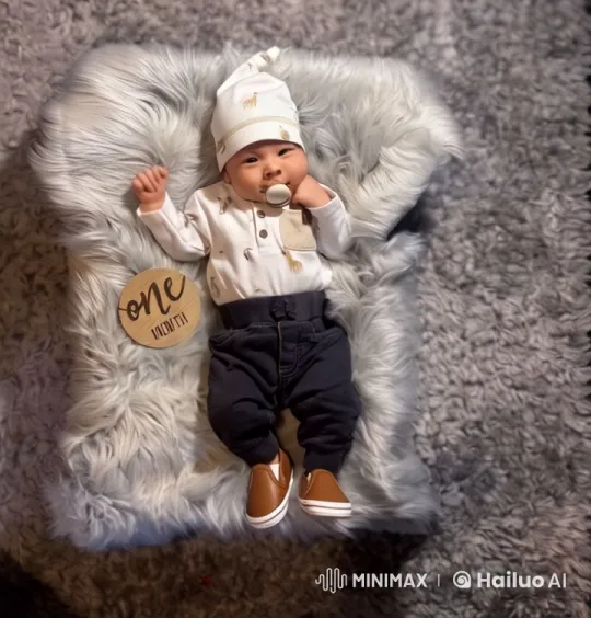 Aesthetic First Month Baby Video with Growth Milestone – AI Generated Video | Hailuo AI