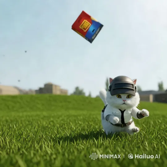 Playful Cat in Field with Suspended Box - Dynamic Scene – AI Generated Video | Hailuo AI