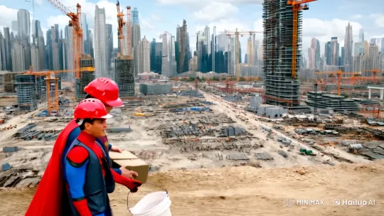 Spiderman and Superman: Construction Site Heroes – AI Generated Video | Hailuo AI