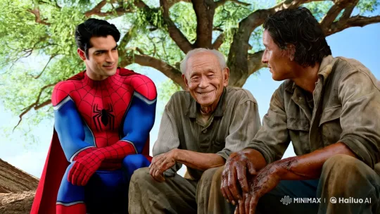 Spiderman and Superman Learn from a Senior Construction Worker – AI Generated Video | Hailuo AI