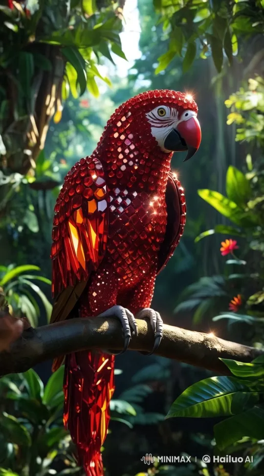 Jungle Parrot: A Jewel in the Sunlit Green – AI Generated Video | Hailuo AI