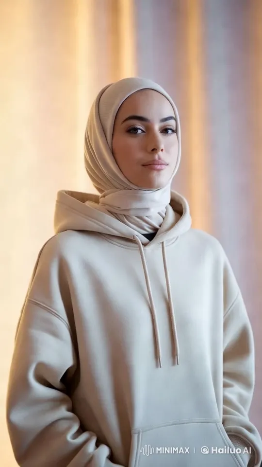 Khanaa Model Showcases Beige Outfit in Minimalist Studio – AI Generated Video | Hailuo AI