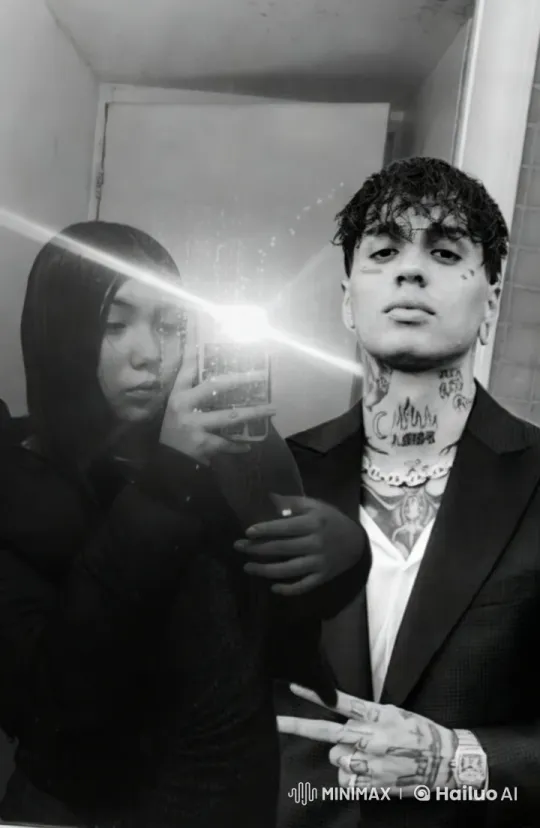 Tattooed Couple's Intimate Moment in Minimalist Setting – AI Generated Video | Hailuo AI