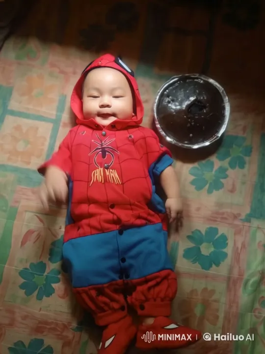 Baby in Spider-Man Costume Crawls on Mat – AI Generated Video | Hailuo AI